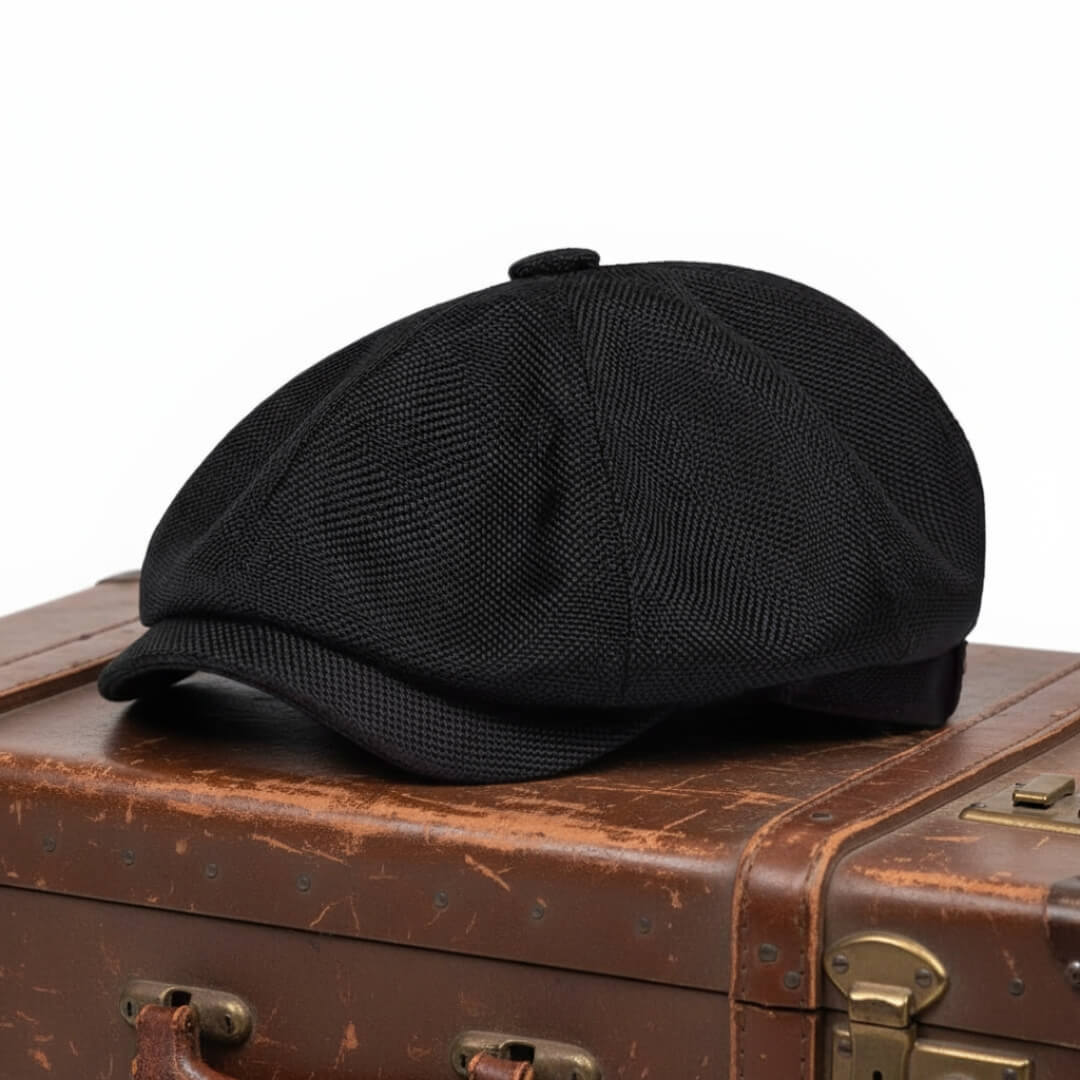 Textured Cotton Newsboy Cap | PHOENIX