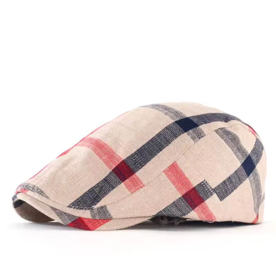 Cotton Plaid Flat Cap | ROSCOE