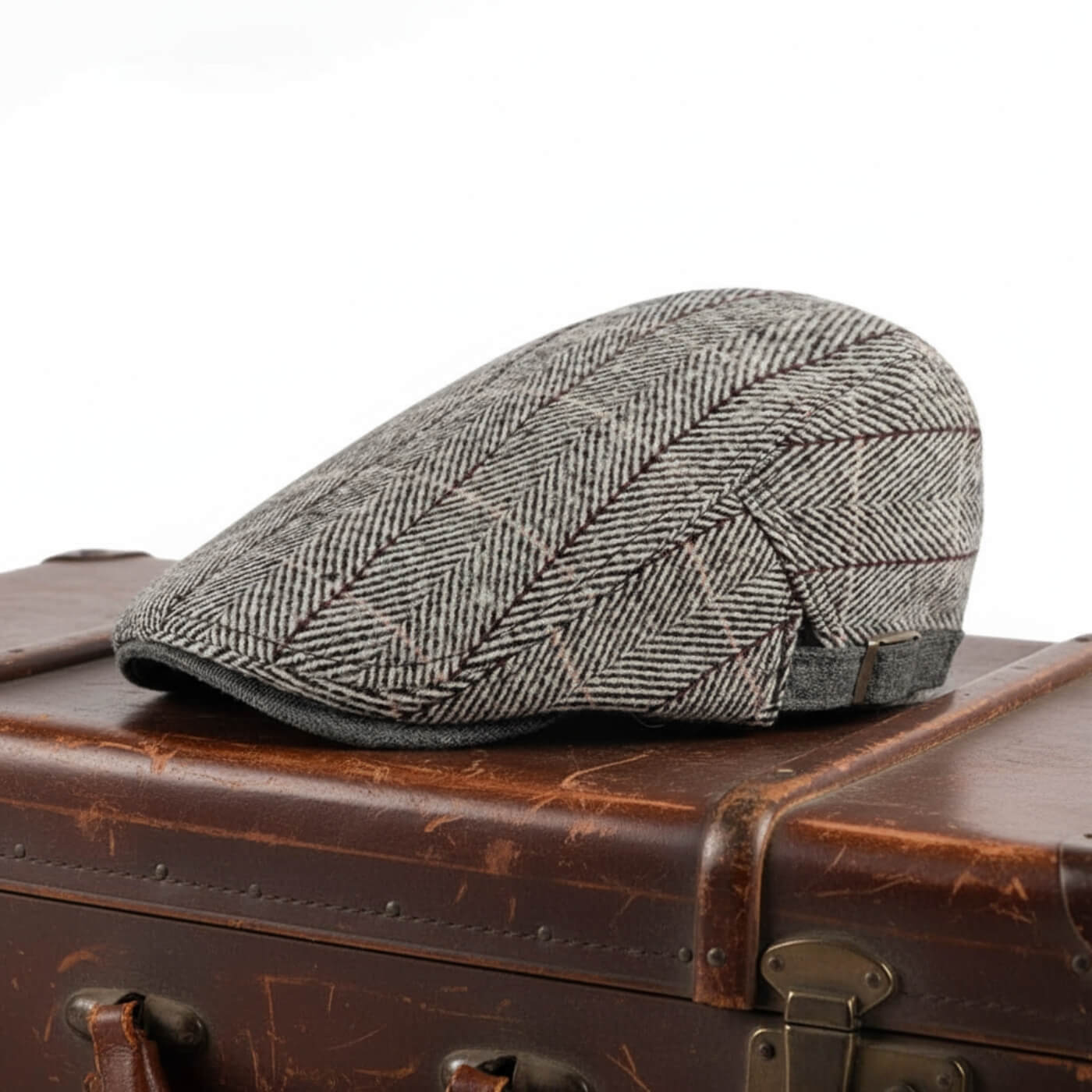 Herringbone Cotton Knitted Flat Cap | LAWTON