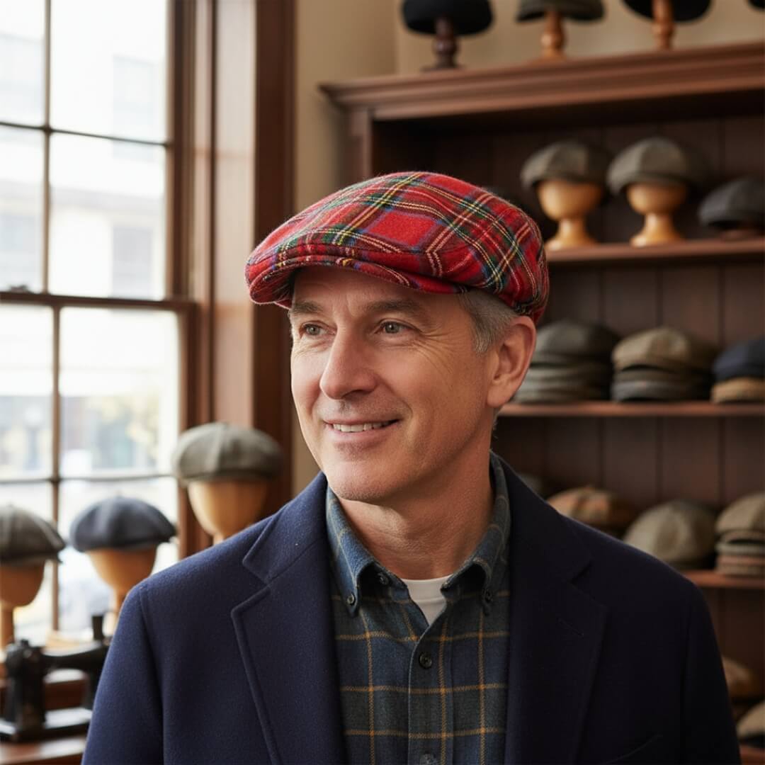 Tartan Cotton Ivy Cap | BOSTON